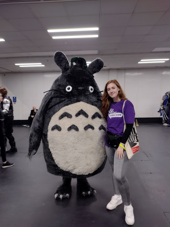 me posing with totoro cosplayer