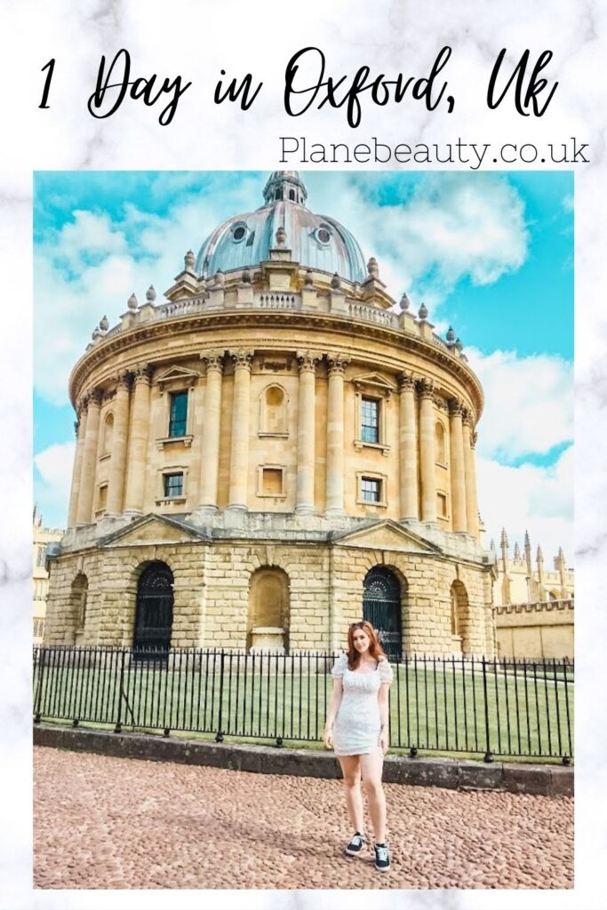 1 Day in Oxford, Pinterest Image, In front of Radcliffe Camera.