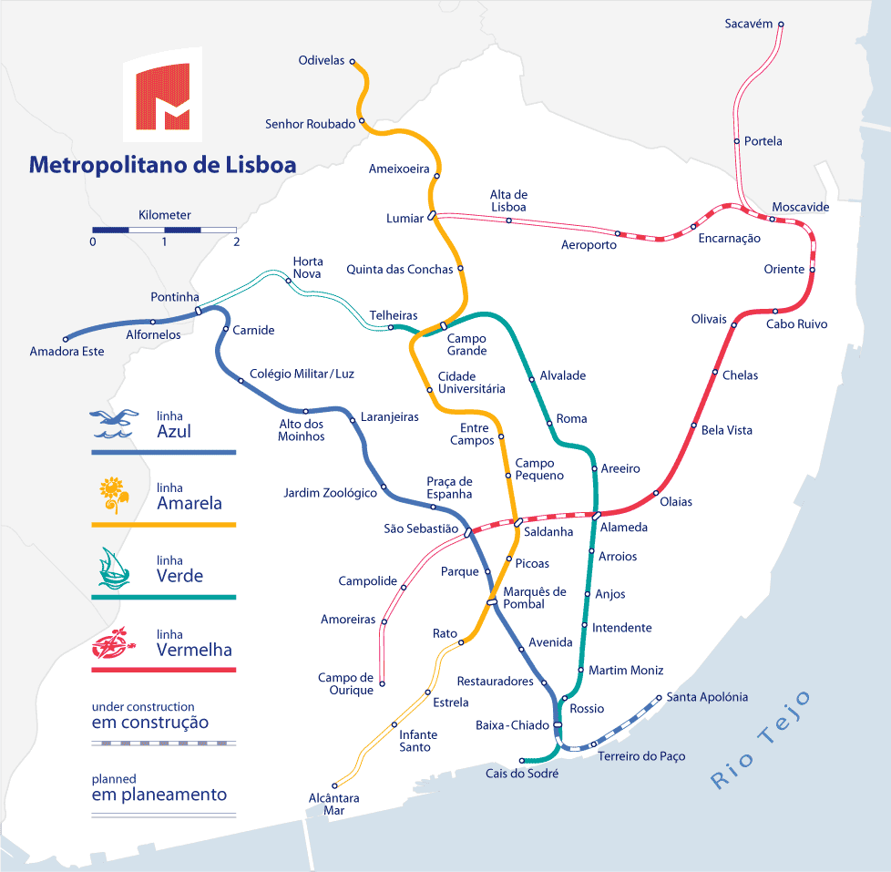 Lisbon Lisboa Metro map