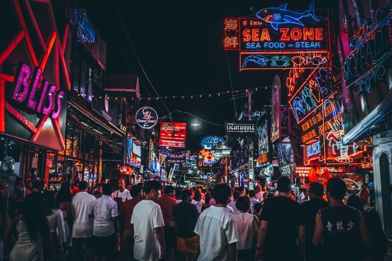 Street of Pattaya at night