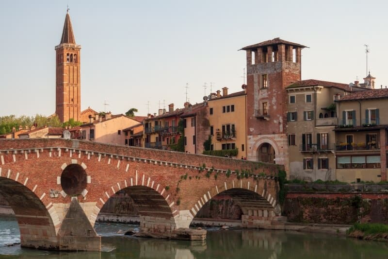 Tower and bridge in Verona