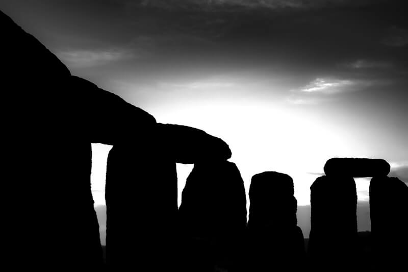 Stonehenge in black and white