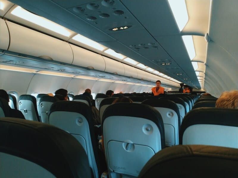 plane with cabin crew